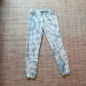 girls blue + white tie dye sweatpants size L or 12/14